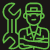 mechanic and spanner icon green
