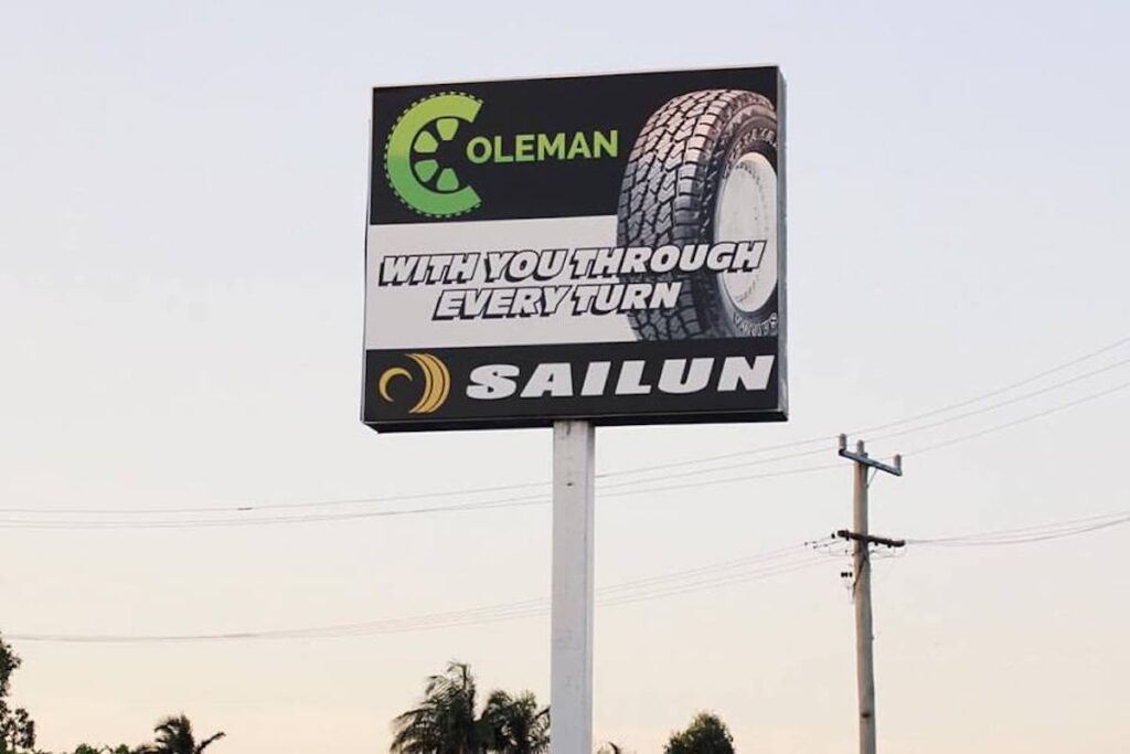 Coleman Tyres & Mechanical sign